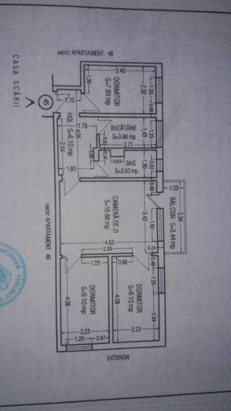 Apartament 4 Camere - Zona Bratianu - Liber - Gaze La Scara