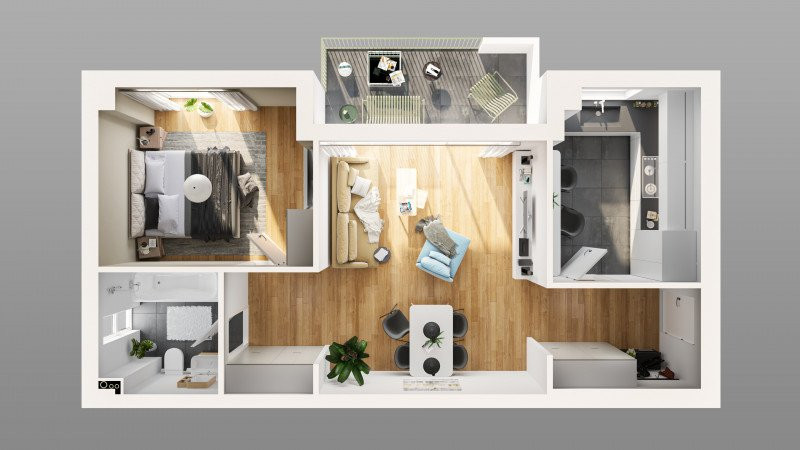 FAR - ABATOR Apartament cu 2 camere Bloc Nou  