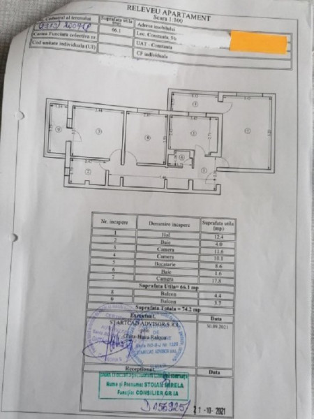 Apartament 3 Camere - Zona Tomis Nord - Etaj 3 - Gaze La Usa