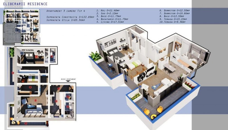Apartament 3 Camere Tip 4 - Inel II - Eliberarii Residence