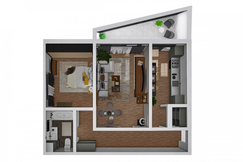 Apartament 2 Camere Tip 2 - Sala Polivalenta - Perpetum Residence II