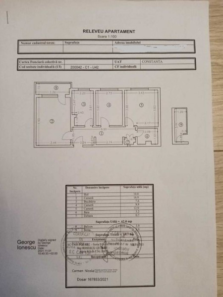 Apartament 3 Camere - Tomis Nord Ciresica - Gaze La Usa