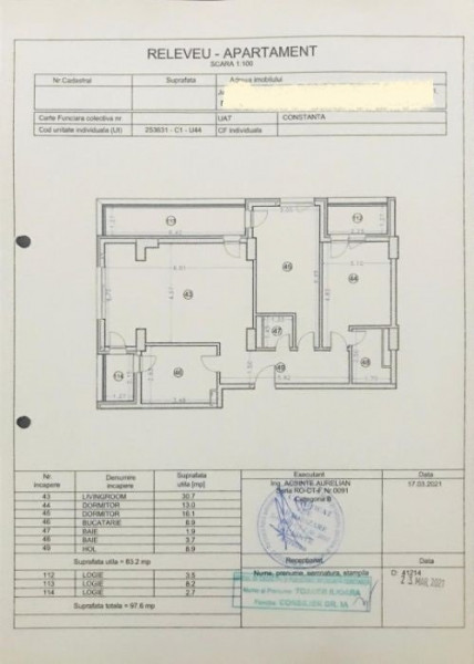 Apartament 3 Camere - Tomis Nord - La Cheie - Centrala Pe Gaze