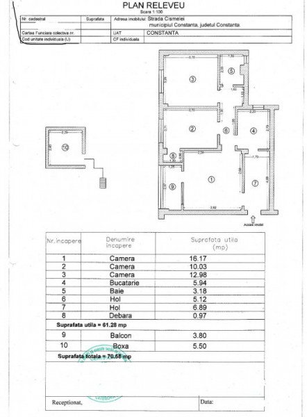 Apartament 3 camere - Zona Tomis Nord - Mobilat Complet
