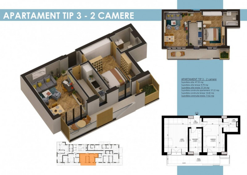 Apartament 2 Camere - Gara - Bloc Nou - Vedere Catre Port