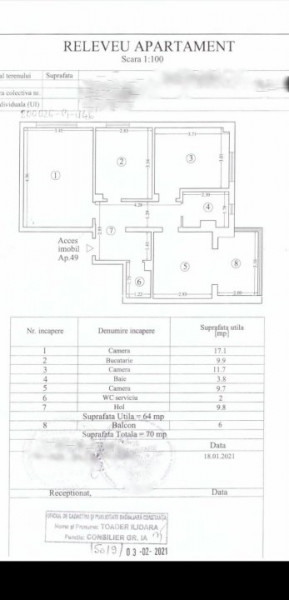 Apartament 3 Camere Decomandat - Zona Dacia - Etaj 2 - Mobilat/Utilat 