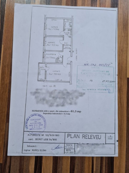 Apartament 3 Camere Decomandate - Zona Tomis Nord - Gaze - Etaj 6