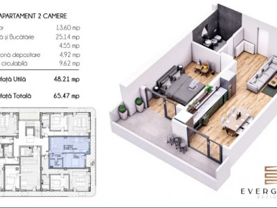 Apartament 2 Camere - Evergreen Residence - Mamaia Nord