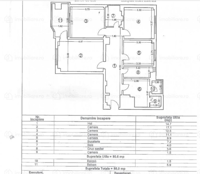 Apartament 4 Camere Decomandate - Zona Dacia - Gaze - Etaj 4