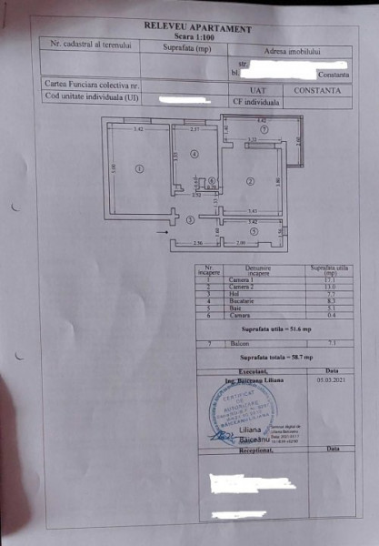BROTACEI - Apartament cu 2 camere decomandat 59 mp gaze