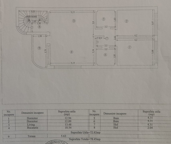Apartament 3 Camere - Zona Stadion - Partial Mobilat - Loc Parcare In Garaj