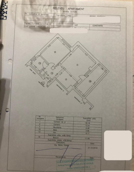 Apartament 2 Camere - Tomis Plus - Bloc 2016 - Etaj 2 -  Mobilat Complet