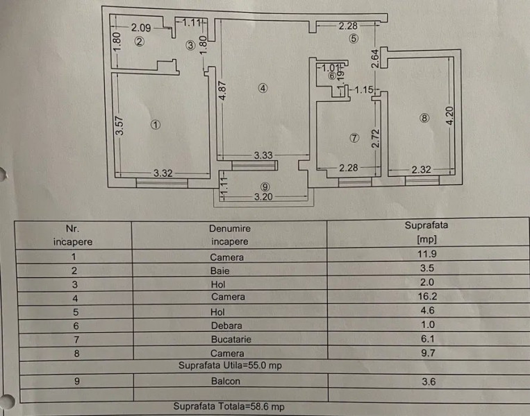 Apartament 3 Camere - Tomis Nord PENNY - Gaze La Aragaz