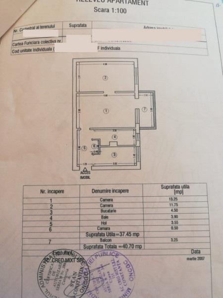 Apartament 2 Camere - Tomis Nord - Zona Campus - Etaj 3 - Gaze La Usa