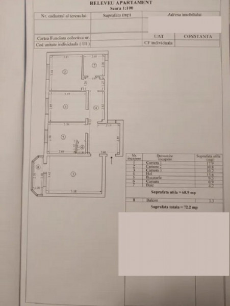 Apartament 3 Camere - Tomis Nord - Euromaterna - Etaj Intermediar 