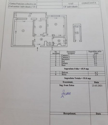 Apartament 2 Camere Decomandate - Zona Tomis Nord - Gaze - Boxa