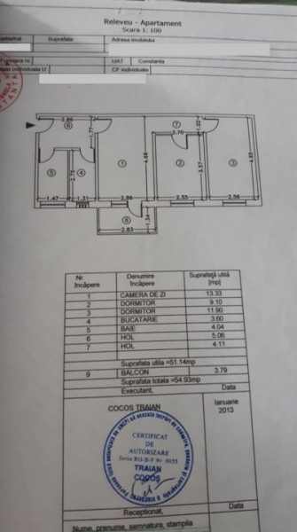 Apartament 3 Camere - Tomis Nord - Mobilat - Gaze La Usa