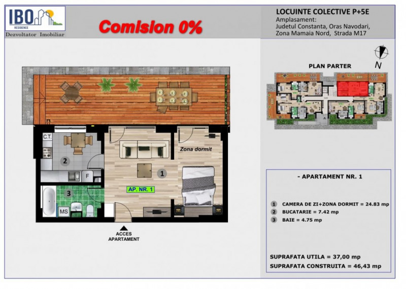 Studio - Mamaia Nord - IBO RESIDENCE - Predare "la alb" 2025