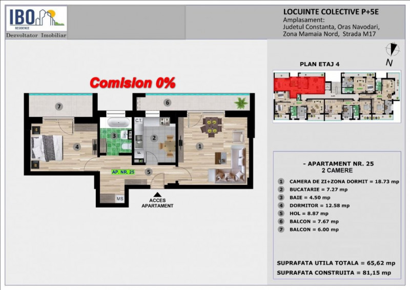 Apartament 2 Camere Decomandat - Mamaia Nord - IBO RESIDENCE - Predare 
