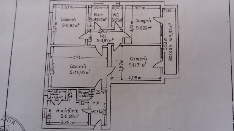 Apartament 4 Camere - Centru - Liceul Traian -  Etaj 1 