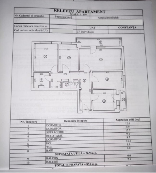 Apartament 4 Camere - Zona Victoria - Etaj 1 - Centrala Pe Gaze