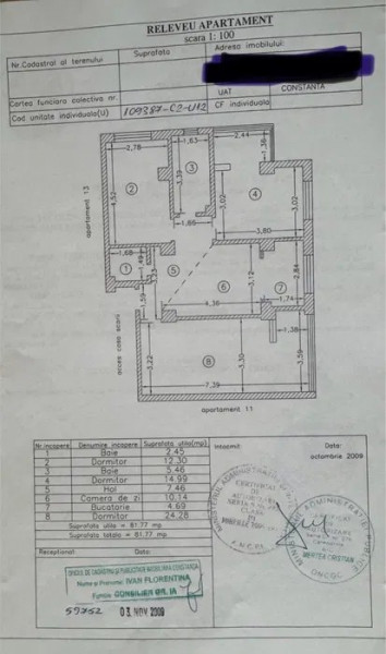 Apartament 3 Camere - Zona Eden - Bloc Nou - Etaj 3 - Loc Parcare Alocat