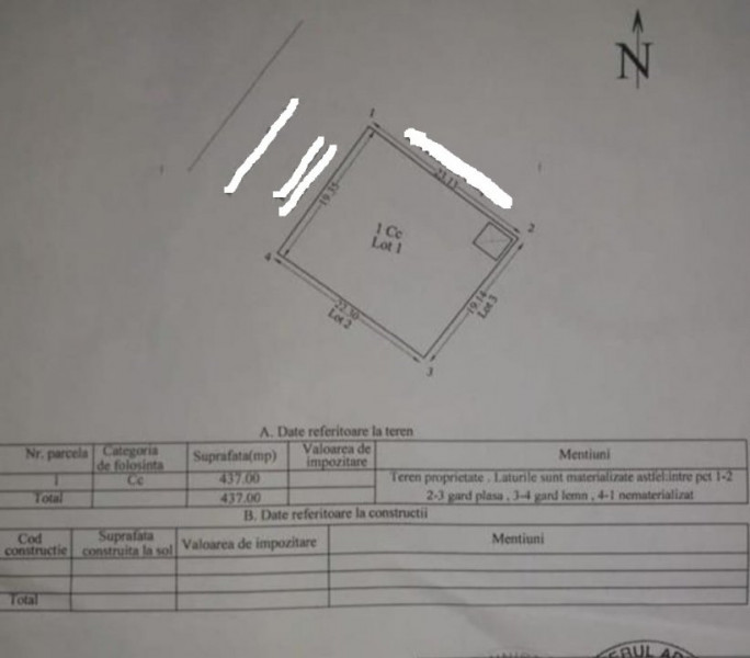 OPORTUNITATE – TEREN DE VANZARE ZONA ANDA - DESCHIDERE DUBLA SI PROIECT 437 MP
