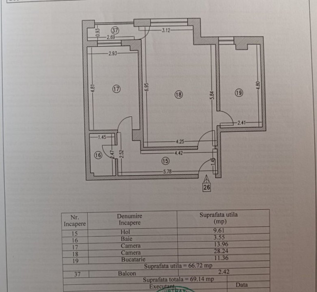 COMPOZITORI-PRIMO APARTAMENT CU 2 CAMERE 69 MP RENOVAT MOBILAT